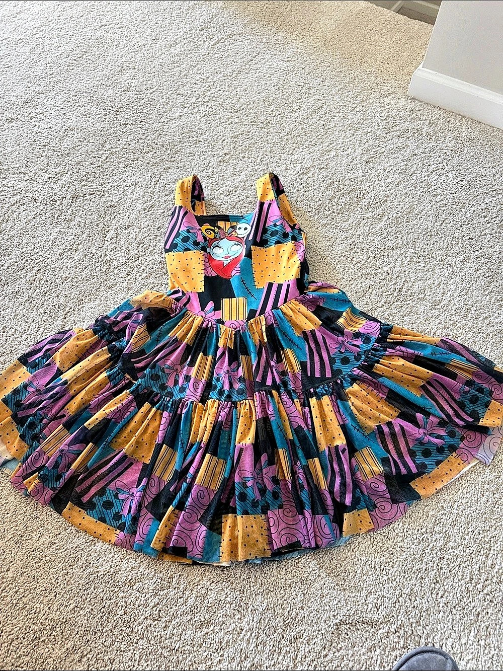 Disney Sally's and Jack skeleton  Patchwork Twirl Dress Set